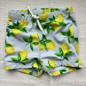 Janie and Jack Recycled Lemon swim shorts - size 6-12 months.
